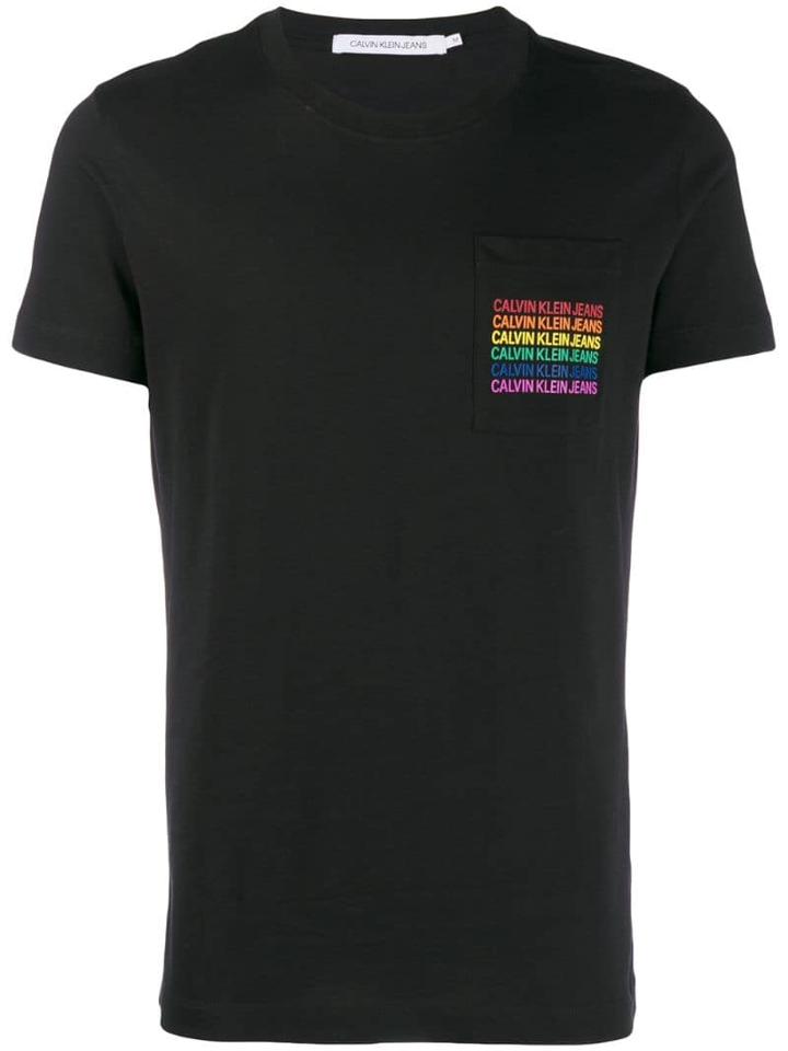 Calvin Klein Jeans Rainbow Logo T-shirt - Black