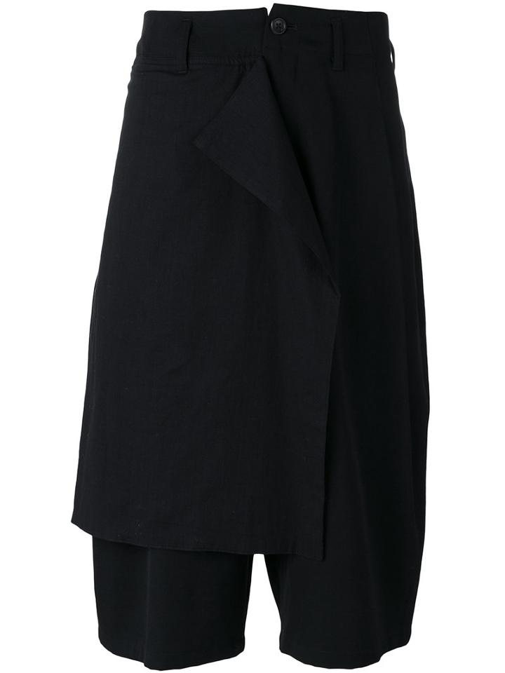 Yohji Yamamoto Long Bermuda Shorts, Men's, Size: 2, Black, Cotton/wool
