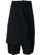 Yohji Yamamoto Long Bermuda Shorts, Men's, Size: 2, Black, Cotton/wool