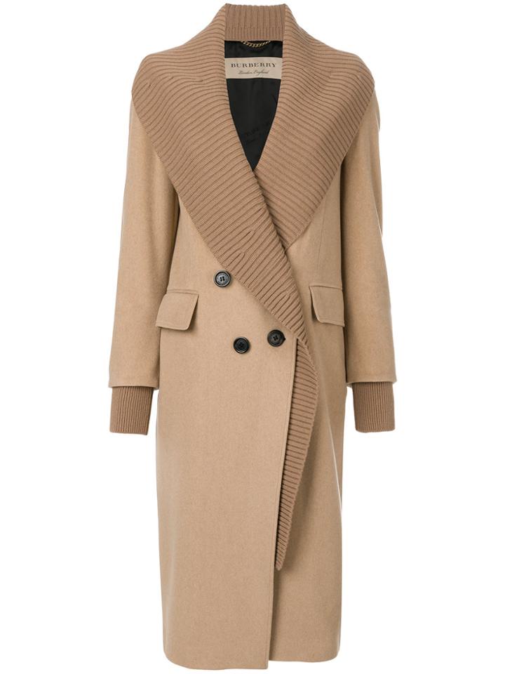 Burberry Double-breasted Button Coat - Nude & Neutrals