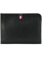 Thom Browne Pebbled Leather Document Gusset Folio - Black