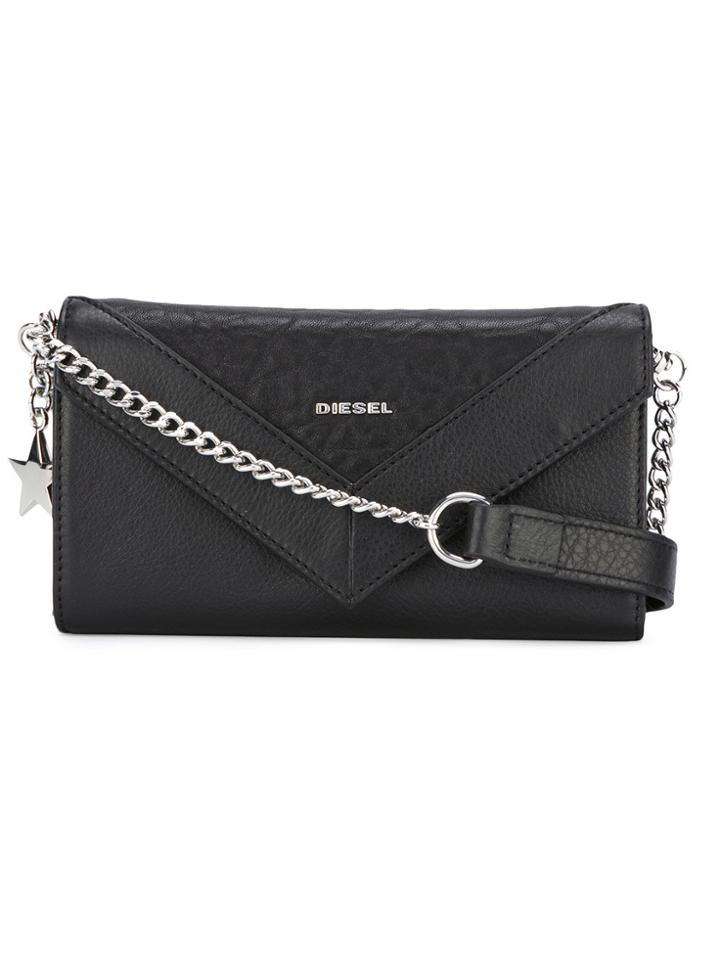 Diesel Logo Plaque Wallet - Black