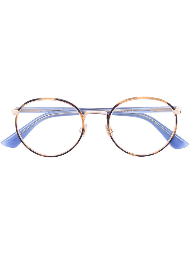 Dior Eyewear - Round Retro Glasses - Women - Acetate/metal (other) - 51, Blue, Acetate/metal (other)