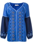 Tory Burch Ethnic Embroidery Blouse - Blue