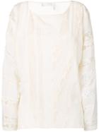 Chloé Embroidered Paneled Blouse - White