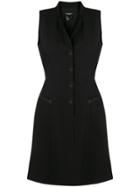 Dkny Buttoned Flared Dress - Black