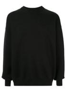 Caban Back Intarsia Knit Sweater - Black