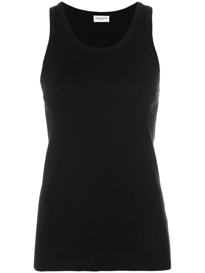 Saint Laurent Round Neck Vest Top - Black