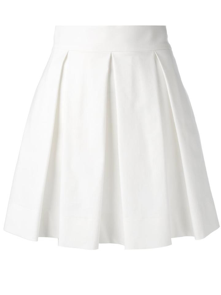 Boutique Moschino Pleated Mini Skirt, Women's, Size: 42, White, Cotton/other Fibres