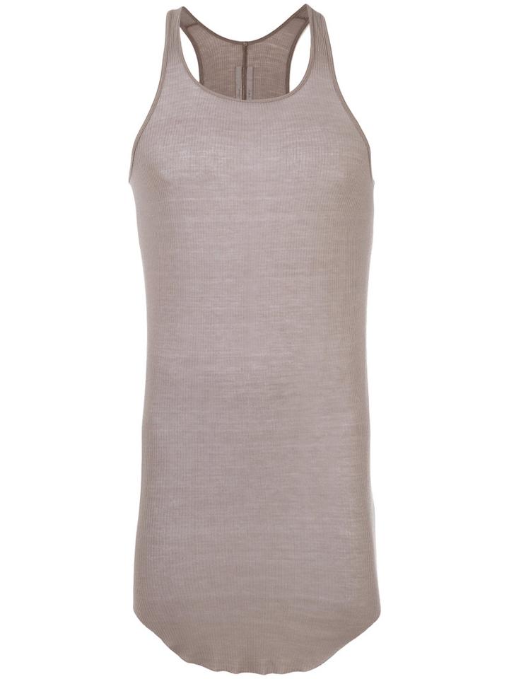 Rick Owens - Curved Hem Tank Top - Men - Silk/viscose - Xl, Grey, Silk/viscose