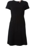 Max Mara Studio Embellished Pocket Dress, Women's, Size: 42, Black, Polyester/acetate/triacetate