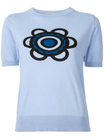 Holly Fulton Flora Knitted T-shirt, Size: Small, Blue, Cotton