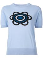 Holly Fulton Flora Knitted T-shirt, Size: Small, Blue, Cotton