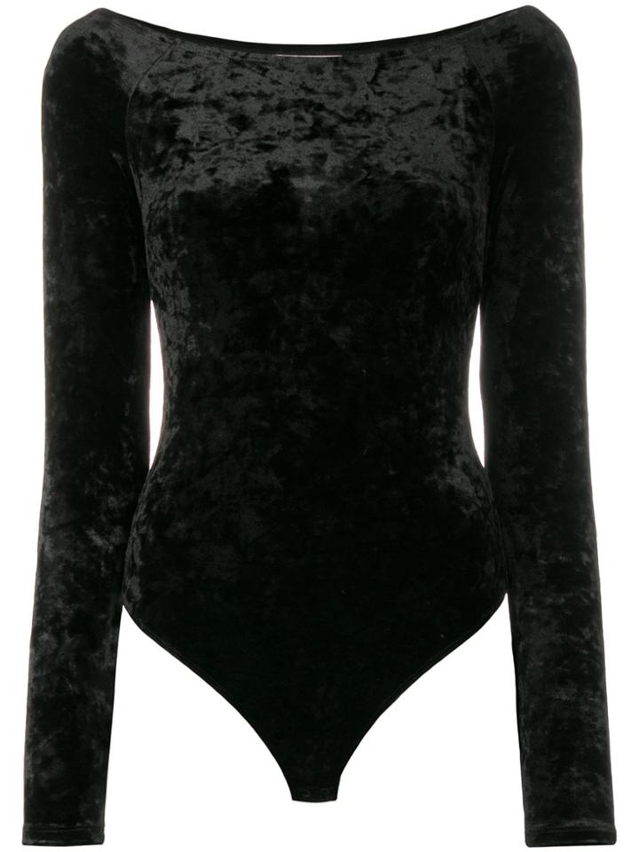 Michael Michael Kors Off-the-shoulder Velvet Body - Black