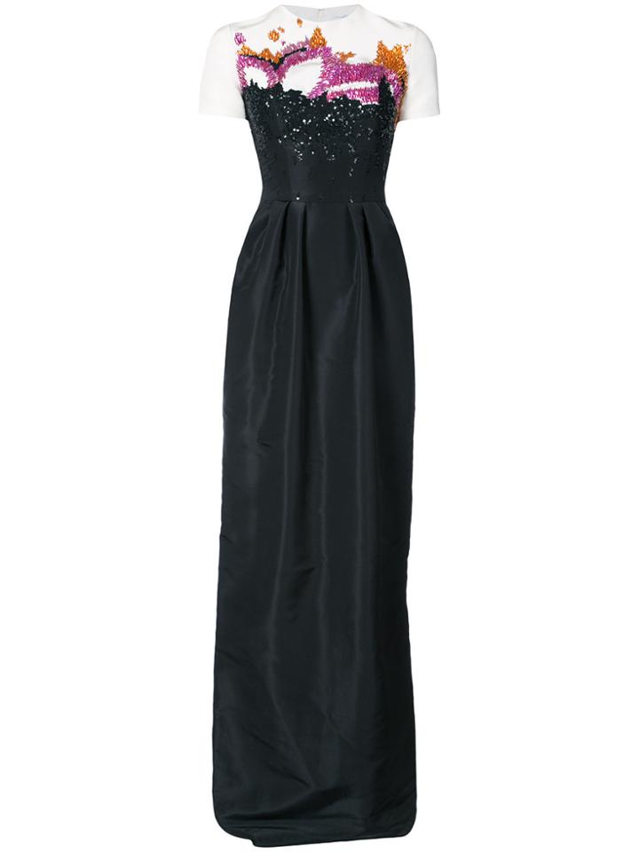 Oscar De La Renta Crystal Embellished Gown - Black