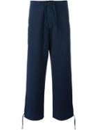 Ports 1961 Drawstring Hem Trousers, Men's, Size: 52, Blue, Cotton/linen/flax/viscose