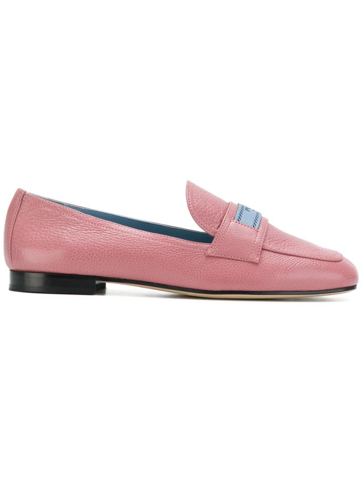 Prada Brand Patch Loafers - Pink & Purple