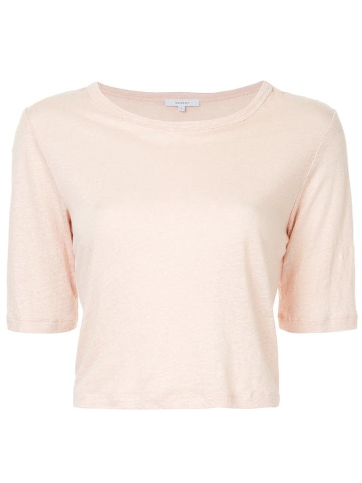 Venroy Cropped T-shirt - Pink & Purple