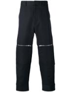Stella Mccartney Zip Knee Straight Trousers, Men's, Size: 52, Black, Cotton/linen/flax