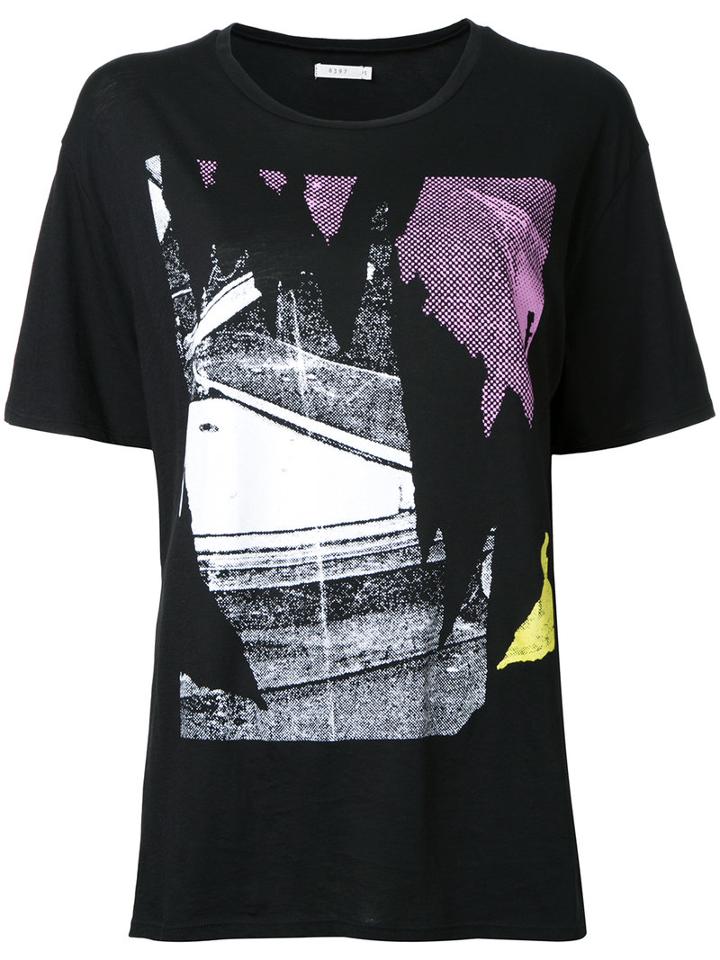 6397 Glitch Print T-shirt, Women's, Size: Small, Black, Cotton
