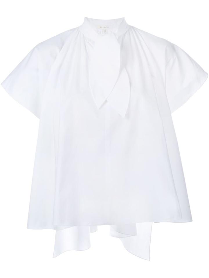Delpozo Pussy Bow Poplin Blouse