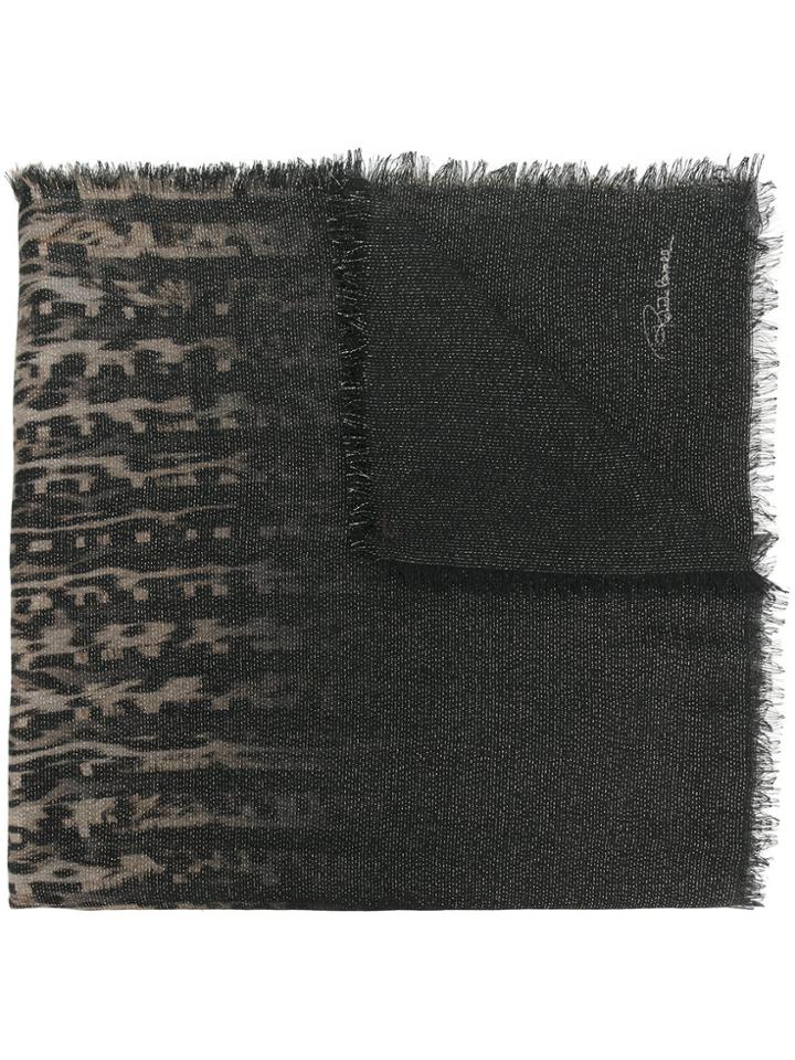 Roberto Cavalli Animal Print Scarf - Black