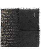 Roberto Cavalli Animal Print Scarf - Black