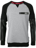 Plein Sport Panelled Sweatshirt, Men's, Size: Medium, Grey, Cotton/polyester