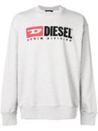Diesel Logo Embroidered Sweatshirt - Grey