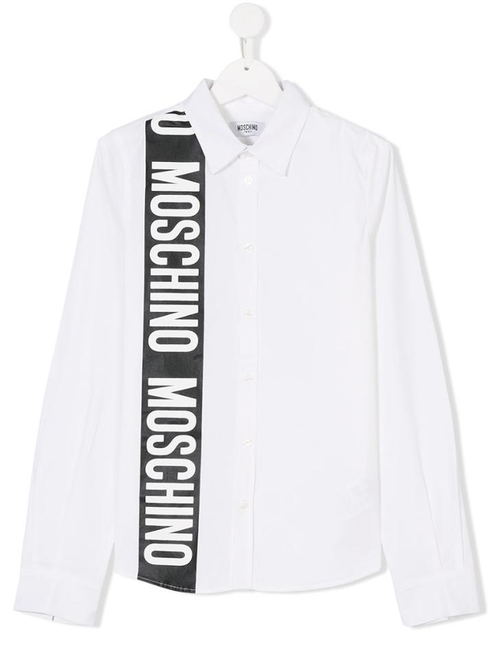 Moschino Kids Teen Logo Print Shirt - White
