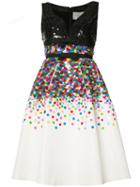 Carolina Herrera Sequinned Flared Dress, Women's, Size: 6, Silk/sequin/plastic