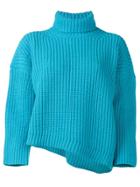 Department 5 Chunky Cropped Knit Sweater - Blue