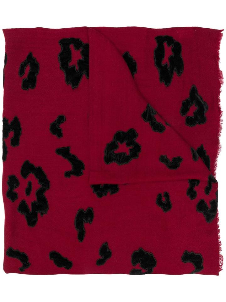 Lily And Lionel Roar Velvet Scarf - Red