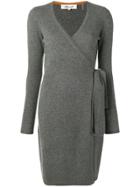 Dvf Diane Von Furstenberg Cashmere Wrap-around Dress - Grey