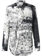 Alexander Mcqueen - London Map Shirt - Men - Silk/cotton - 16, Black, Silk/cotton