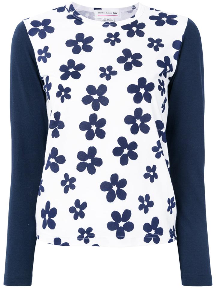 Comme Des Garçons Girl Floral Print T-shirt - White