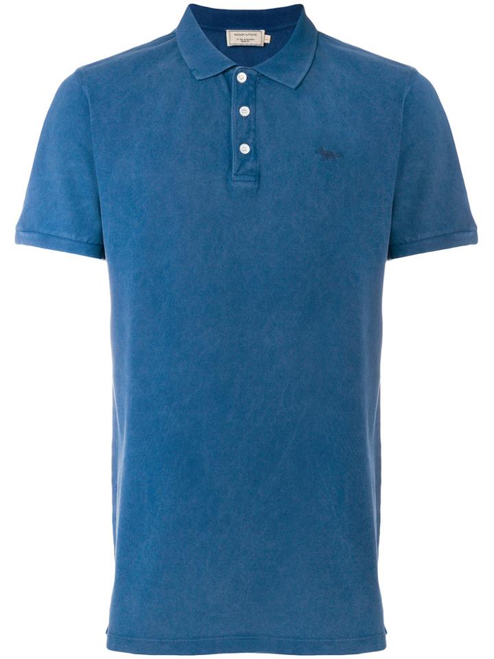 Maison Kitsuné Embroidered Logo Polo Shirt - Blue