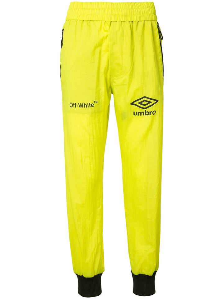 Off-white Neon Track Pants, Men's, Size: Xl, Yellow/orange, Acetate