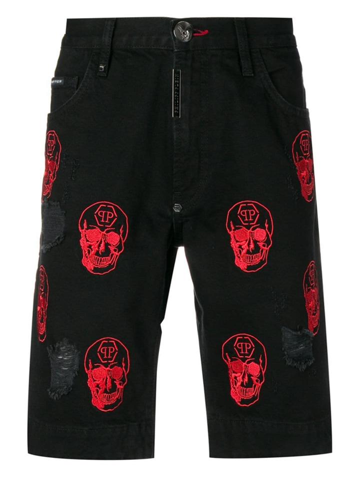 Philipp Plein Skull Motif Bermudas - Black