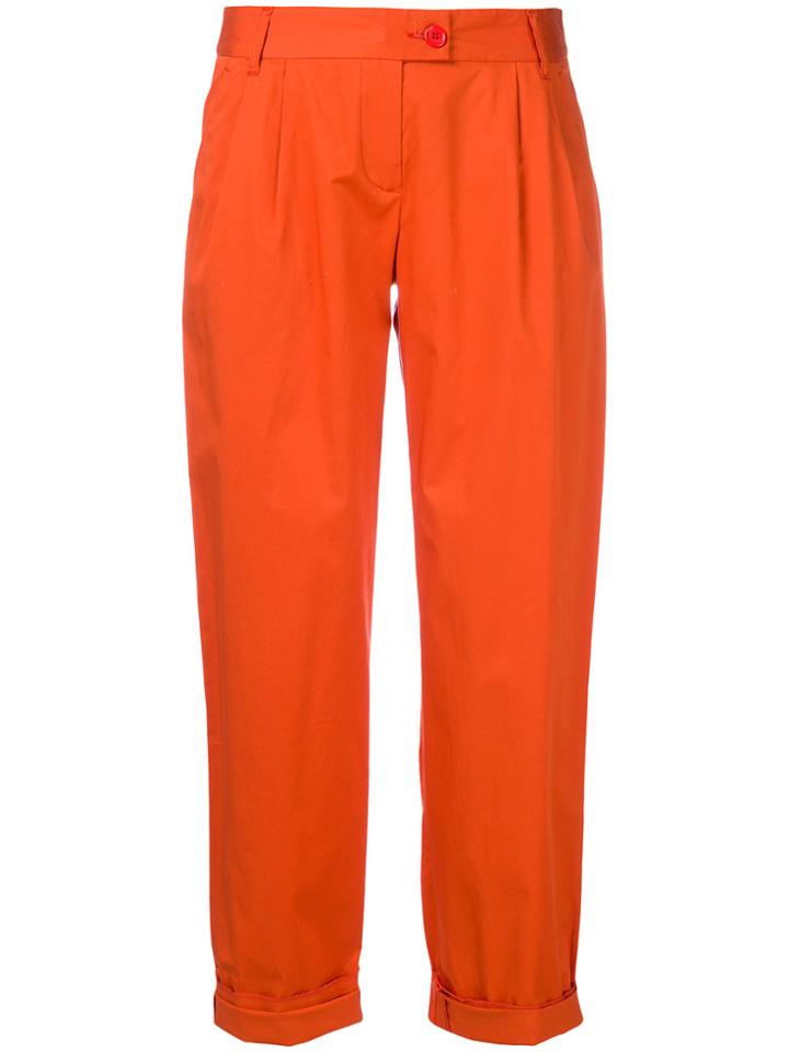Moschino Vintage Cropped Straight Trousers - Yellow & Orange