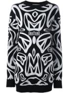Moschino Peace Sign Intarsia Jumper, Women's, Size: Xs, Black, Virgin Wool