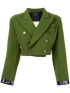 Jean Paul Gaultier Vintage Cropped Double Breasted Jacket, Women's, Size: 42, Green