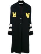 Off-white - Diagonal Stripe Coat - Women - Cotton/acrylic/polyamide/wool - 40, Black, Cotton/acrylic/polyamide/wool