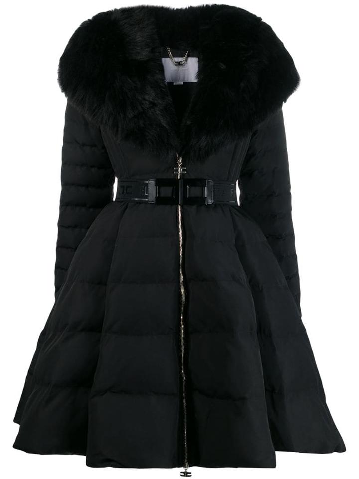 Elisabetta Franchi Flared Padded Jacket - 110 Black