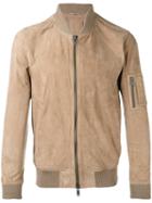 Desa Collection - Bomber Jacket - Men - Cotton/leather - 50, Brown, Cotton/leather
