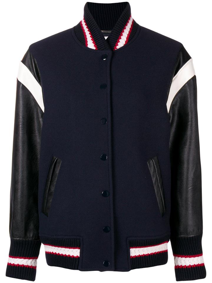 Stella Mccartney Button-up Bomber Jacket - Blue