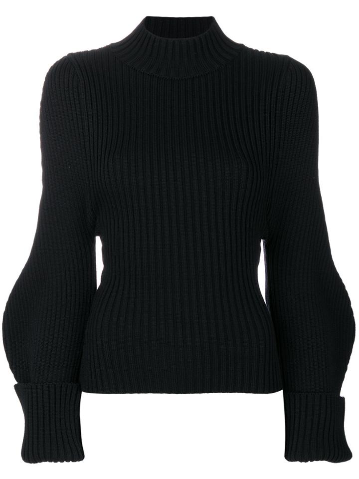 Jacquemus Knitted Fitted Top - Black