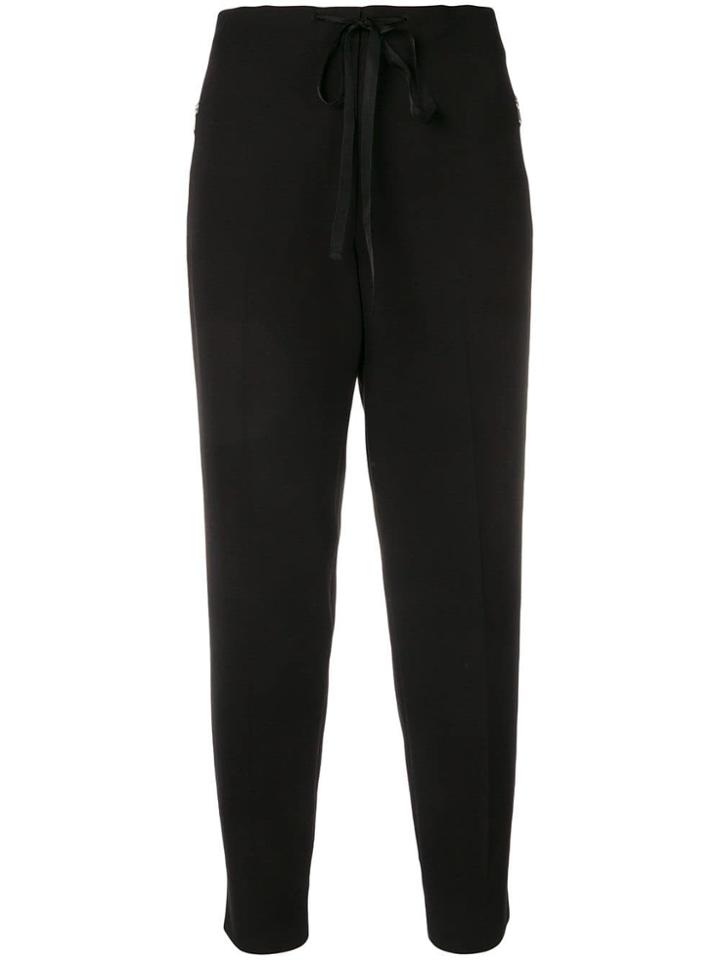 Bottega Veneta Drawstring Cropped Trousers - Black