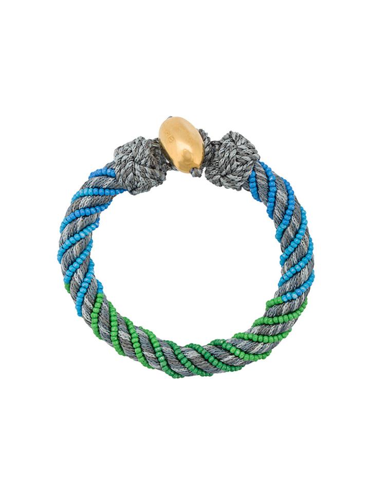 Aurelie Bidermann Beaded Woven Bracelet - Grey