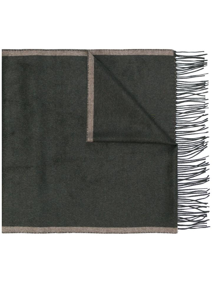 Corneliani Logo Fringed Scarf - Green